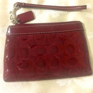 ❤️ Coach Embossed Patent Leather Wristlet